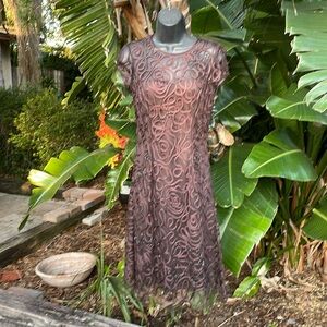 Niente sheer beaded soutache dress